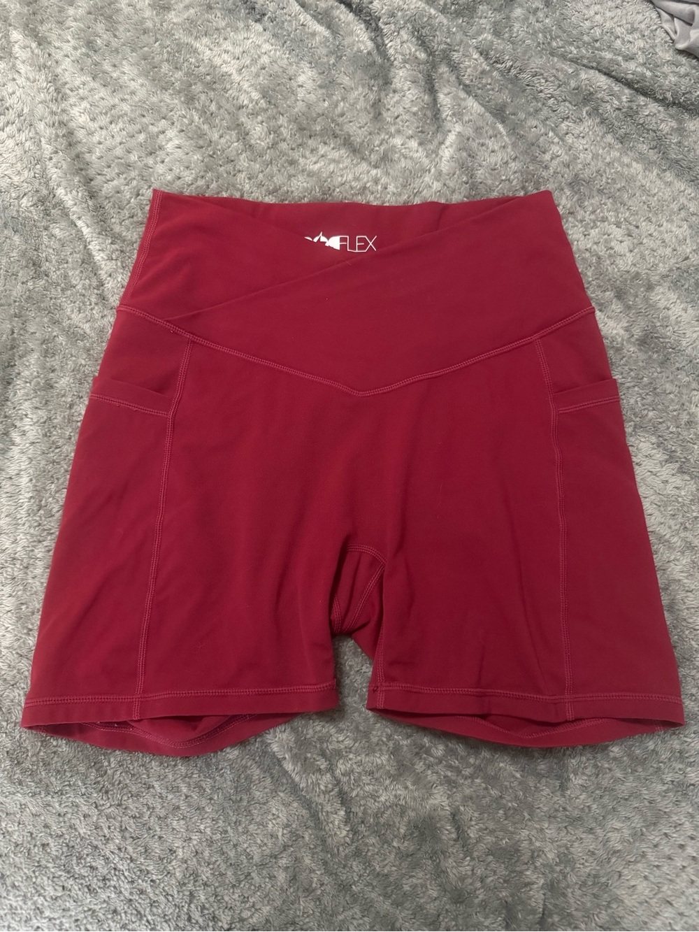 POPFLEX Criscross Hourglass Midi Shorts with Pockets